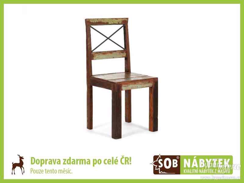 Dřevěná jídelní židle barevná, masivní židle do jídelny - foto 1