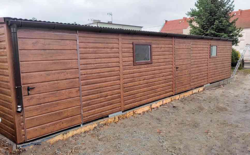 Plechová garáž 5x11 dvoukřídlá vrata 2x dveře 2x okno TS543 - foto 2