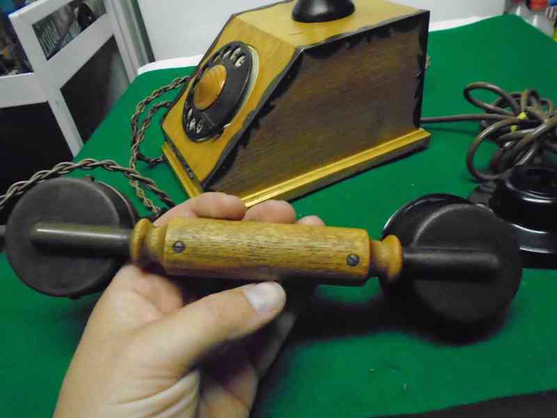 Retro dřevěný telefon Tesla C20 1974 super sběratelský stav - foto 16