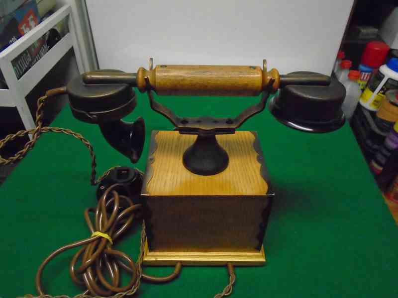 Retro dřevěný telefon Tesla C20 1974 super sběratelský stav - foto 6