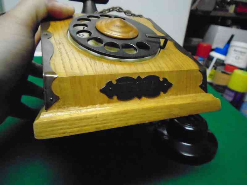 Retro dřevěný telefon Tesla C20 1974 super sběratelský stav - foto 10