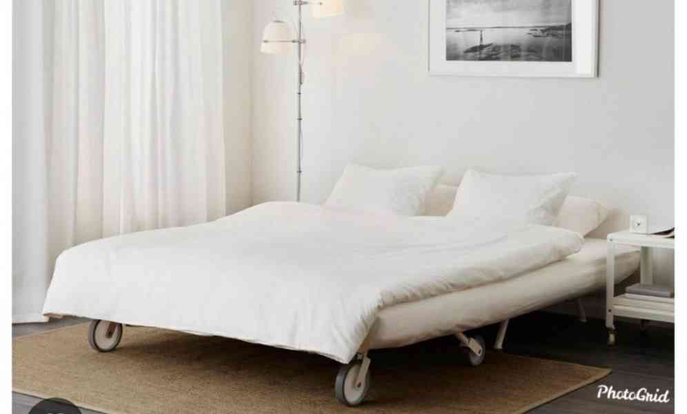 Rozkládací pohovka (postel) IKEA LOVAS, krémová - foto 3