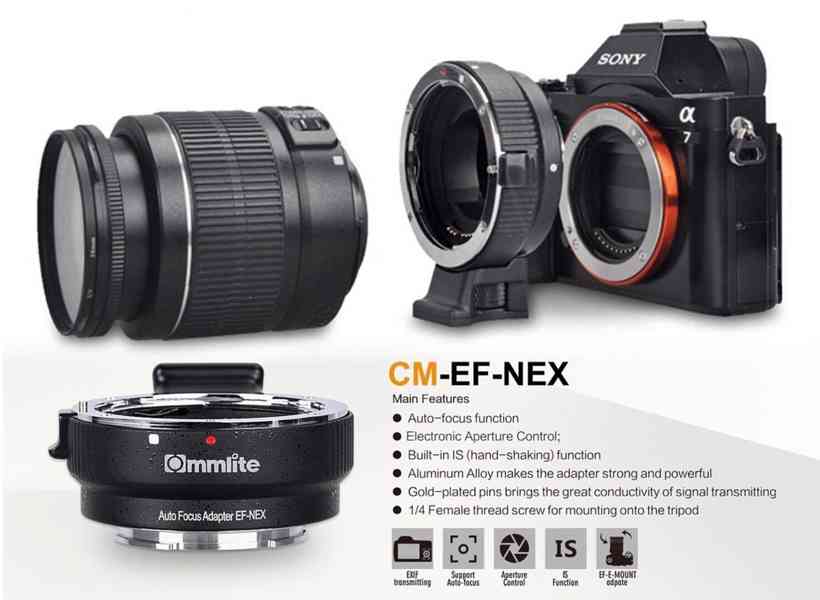 Commlite CM-EF-NEX adaptér EF/EF-S na SONY NEX