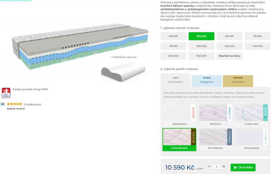  Matrace SILVER BioGreen 80x200 - foto 3