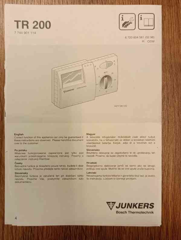 Prostorový termostat Junkers TR 200 - foto 4