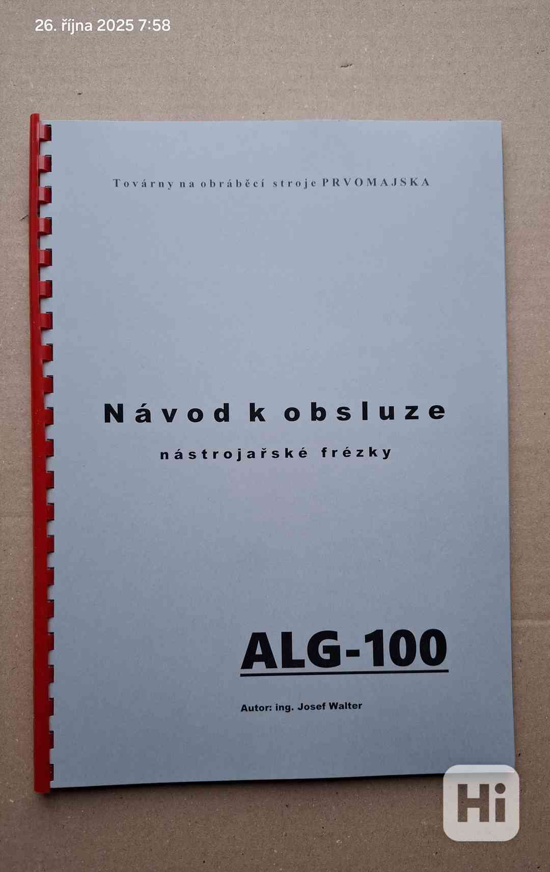 Návod frézky ALG-100 - foto 1