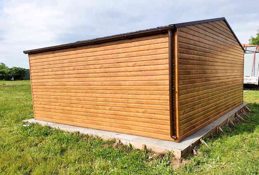 Plechová garáž 6x5m sedlová střecha dvoukřídlá vrata  TS220 - foto 4