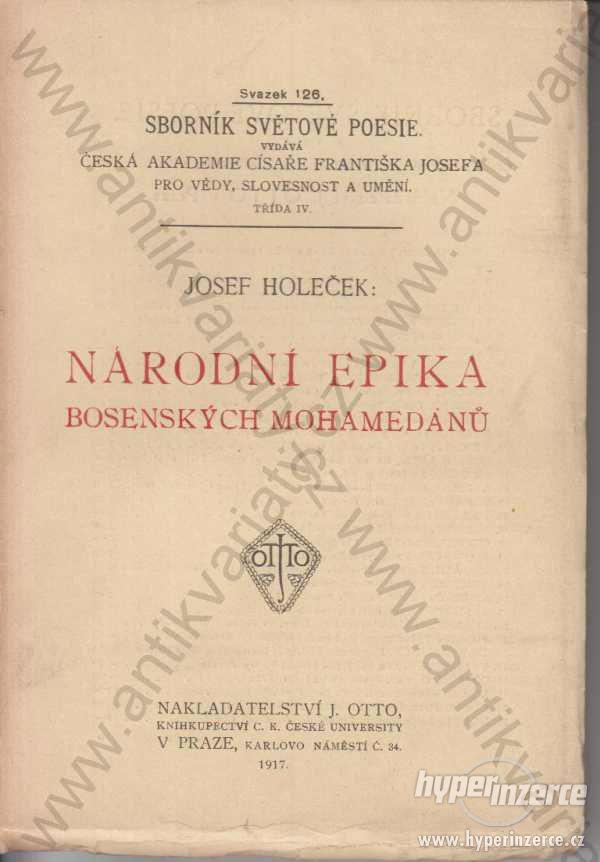 Národní epika bosenských mohamedánů Josef Holeček - foto 1