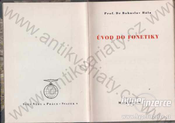 Úvod do fonetiky Bohuslav Hála Melantrich 1948 - foto 1