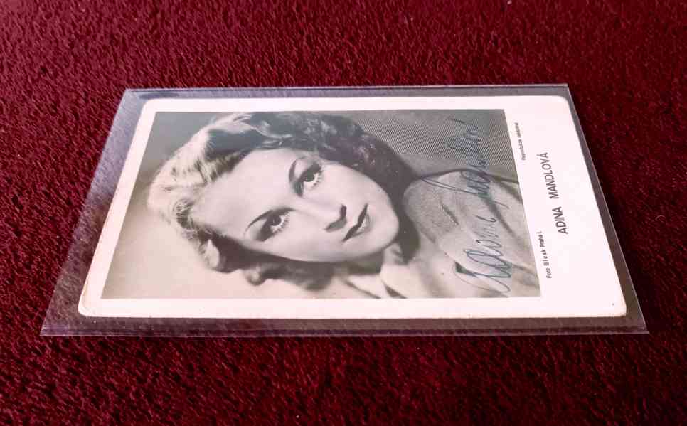Adina Mandlová - autogram, krásný stav  - foto 2