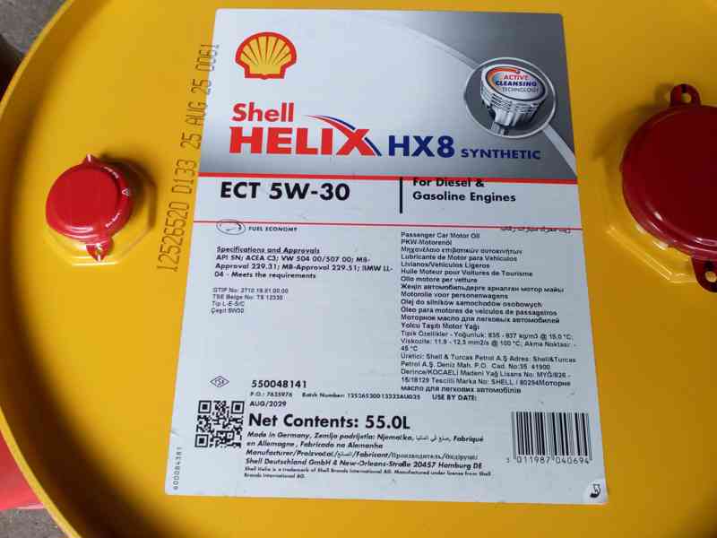 motorový olej Shell Helix HX8 ECT 5w-30 - foto 3