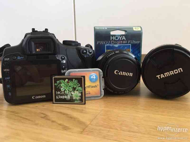 DSLR fotoaparát Canon EOS 400D + 2 objektivy + 2 karty - foto 2