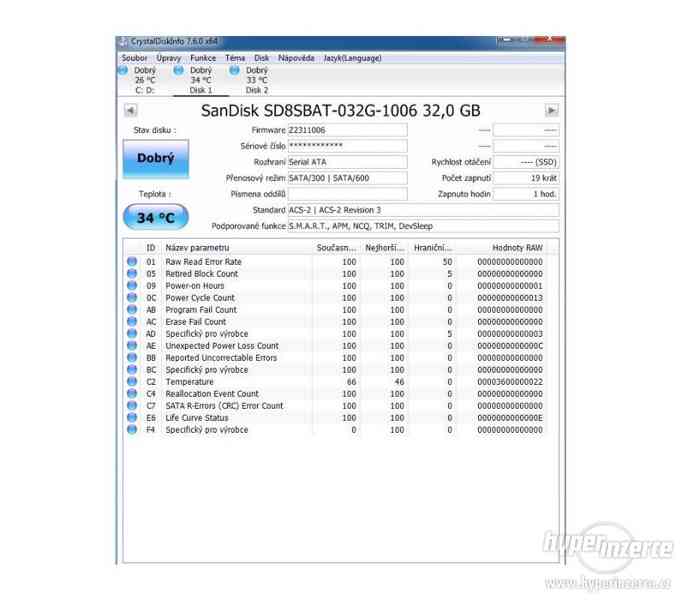 SSD disk 32GB, 2.5" SanDisk Z400s, MLC, SATA III - foto 2