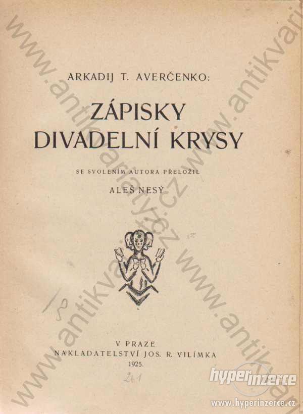 Zápisky divadelní krysy Arkasij T. Avrčenko 1925 - foto 1