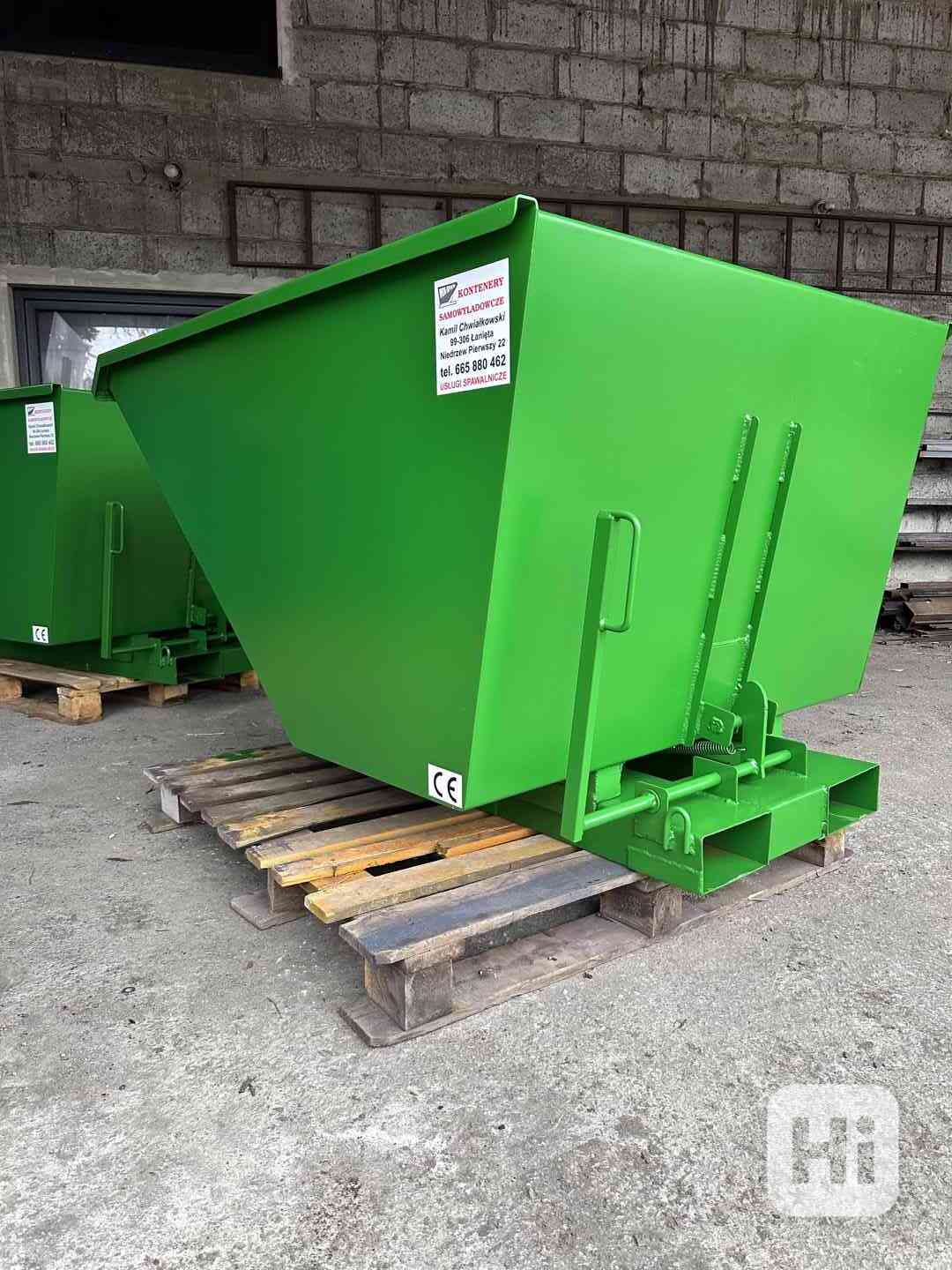 Odpadkový kontejner, kolébka, násypka, 1 m3 kontejner - foto 1