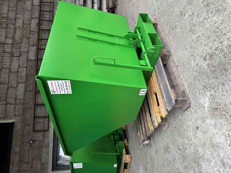 Odpadkový kontejner, kolébka, násypka, 1 m3 kontejner