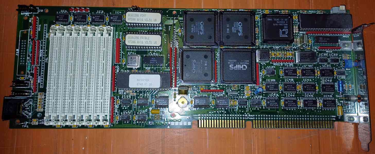 Historická procesorová karta s cpu 286+kopr.287, SIMM.