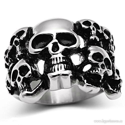 Pánské prsteny z USA šperky / Motorkářské - lebka - kříž - foto 22