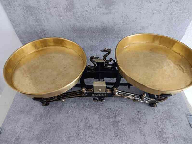 Staré váhy KOSMOS po renovaci, původní misky - foto 4