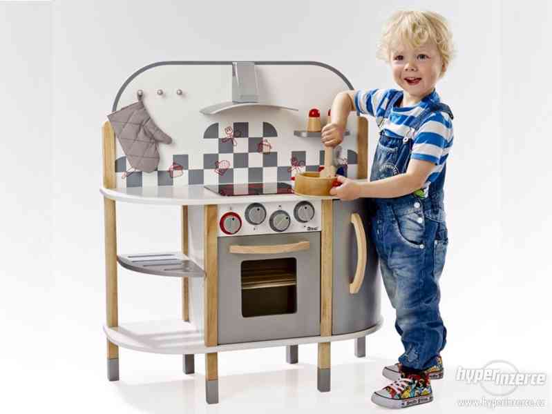 Dětská dřevěná kuchyňka natur silver- NOVÁ - foto 4