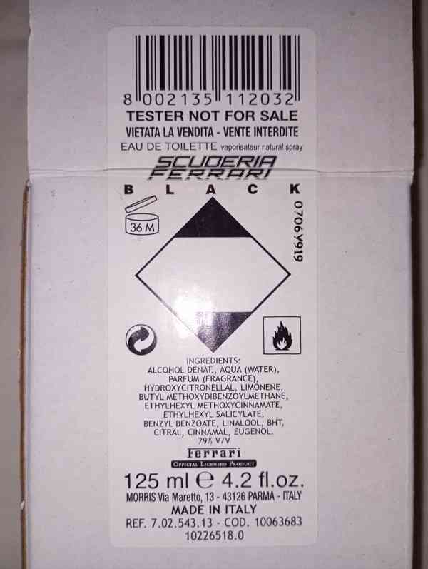 Parfém Scuderia Ferrari Black - tester 125 ml - foto 5