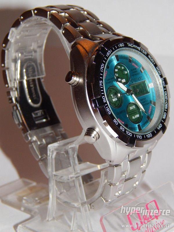 Masivní pánské  hodinky s LCD displejem , netradiční design - foto 3