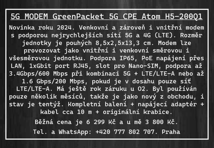 5G MODEM GreenPacket 5G CPE Atom H5-200Q1 - foto 7