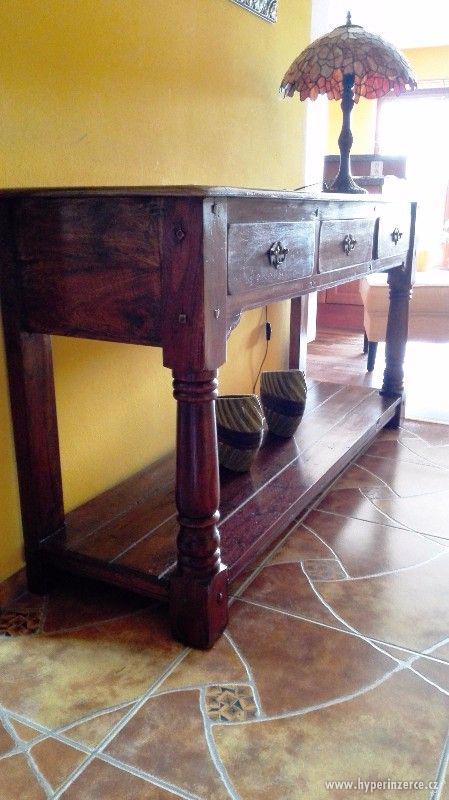 Dekorační stůl z masivního dřeva, originál! - foto 2