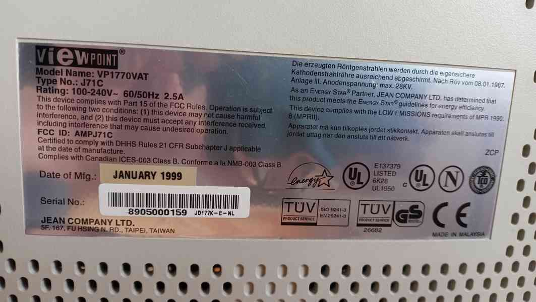 PC monitor ViewPoint VP1770VAT - foto 2