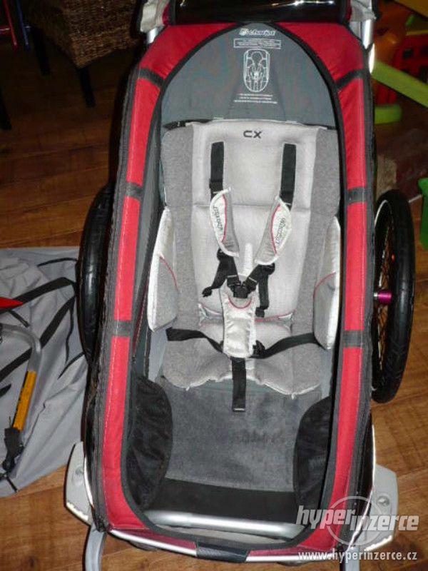 Chariot CTS CX1 cyklovozík - barva Burgundy TOP STAV - foto 3
