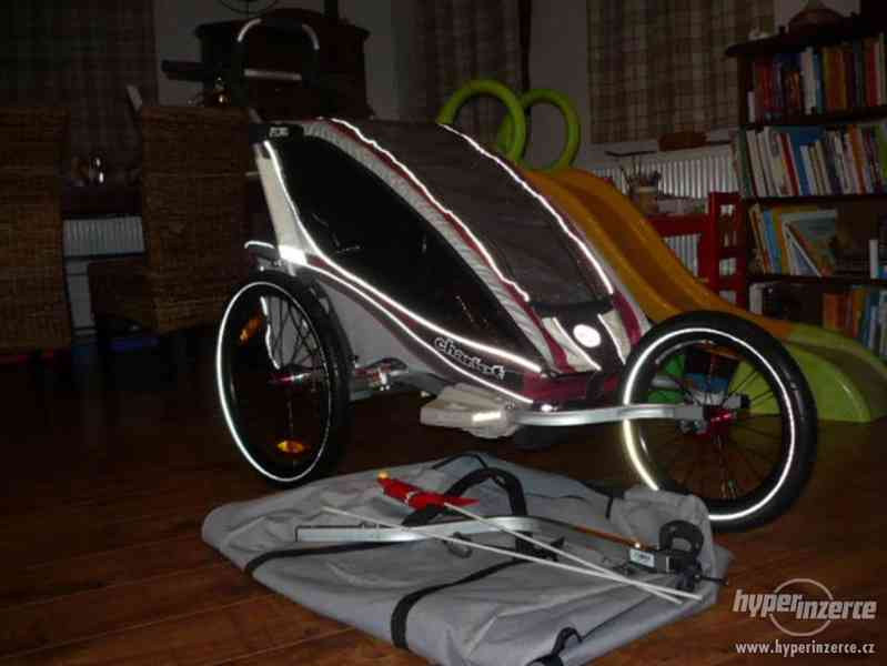 Chariot CTS CX1 cyklovozík - barva Burgundy TOP STAV - foto 6