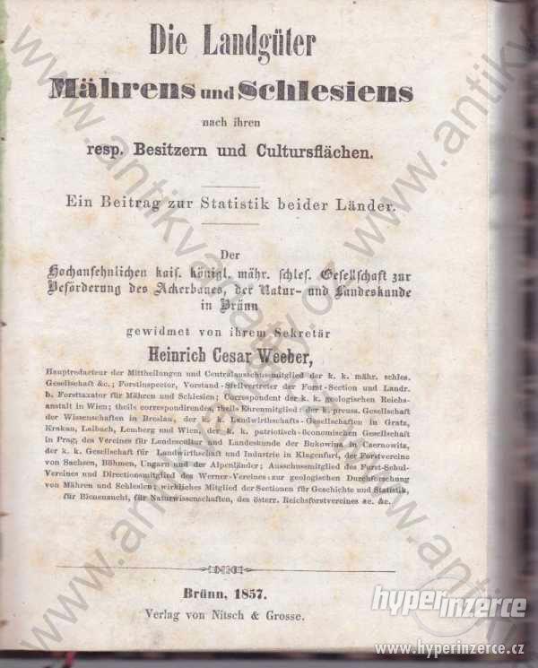 Die Landgüter Mährens und Schlesiens 1857 Weeber - foto 1