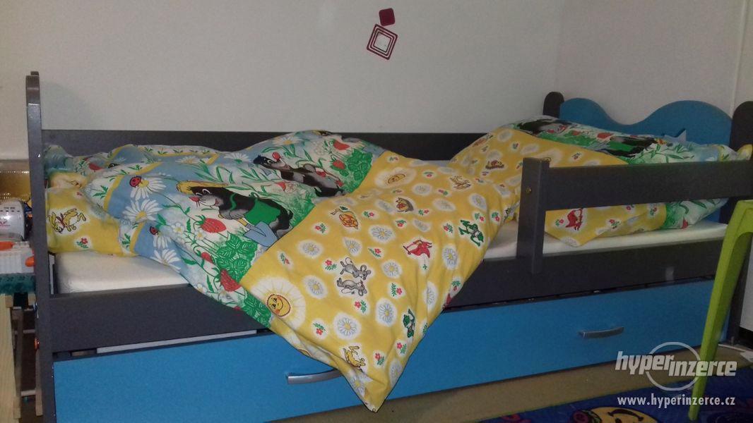Dětská postel 170x 80cm. Modro šeda - foto 2