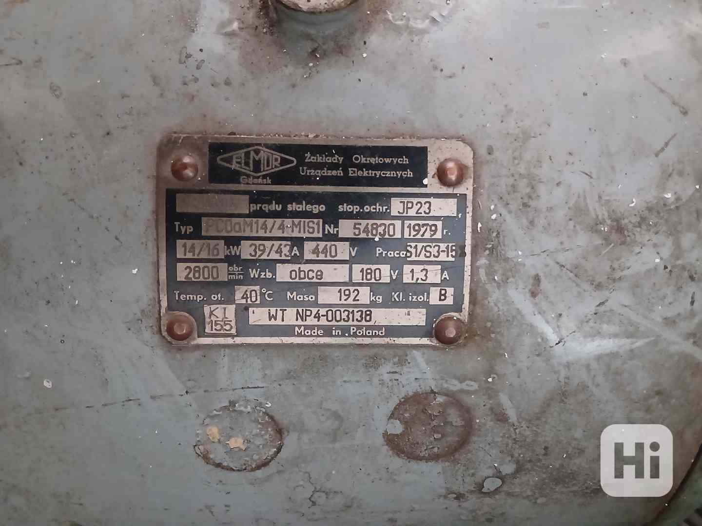 Prodám DC motor 16 kW/43 A (192kg) s DC buzením - foto 1