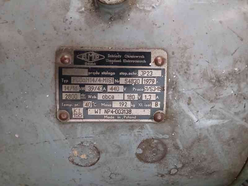Prodám DC motor 16 kW/43 A (192kg) s DC buzením - foto 1