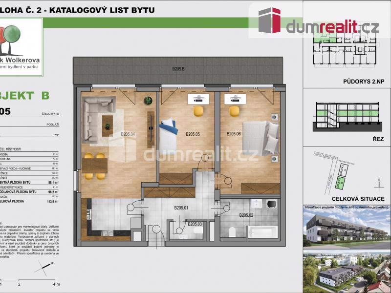 Prodej nového bytu 3+kk, v projektu Park Wolkerova, Kralupy n./Vlt.  - foto 1