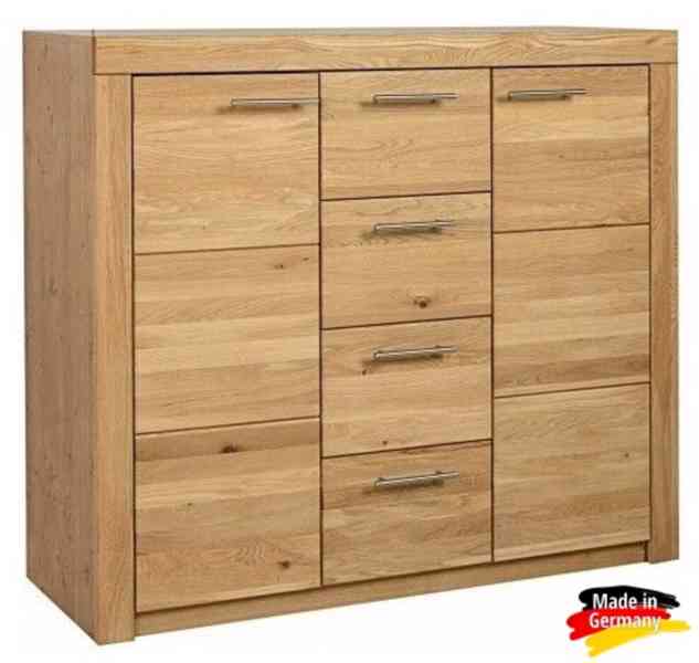 Velká / vysoká komoda Highboard - Divoký dub masiv Germany - foto 1