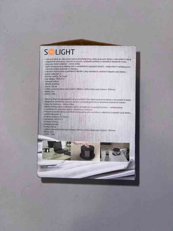Solight PP100-B výsuvný zásuvkový blok 4× 230 V, 2 m, černý - foto 5