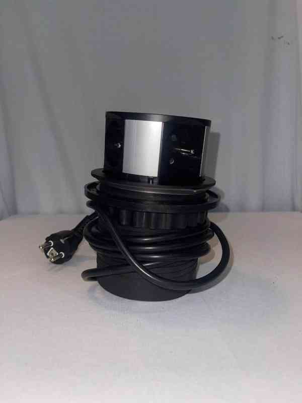 Solight PP100-B výsuvný zásuvkový blok 4× 230 V, 2 m, černý - foto 2