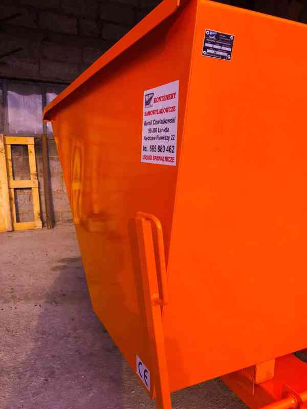 Odpadkový kontejner, kolébka, násypka, 1 m3 kontejner - foto 3