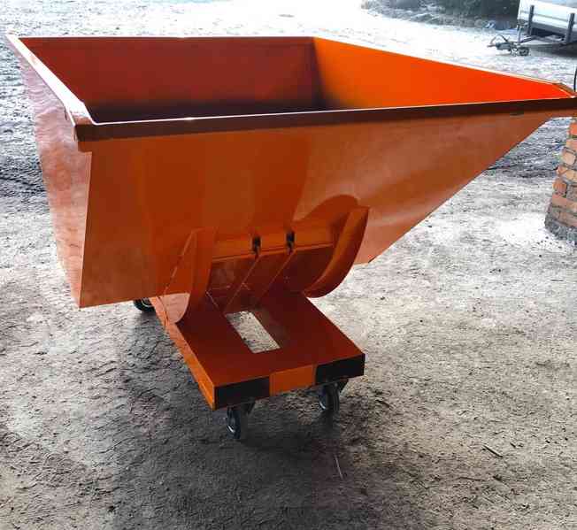 Odpadkový kontejner, kolébka, násypka, 1 m3 kontejner - foto 4