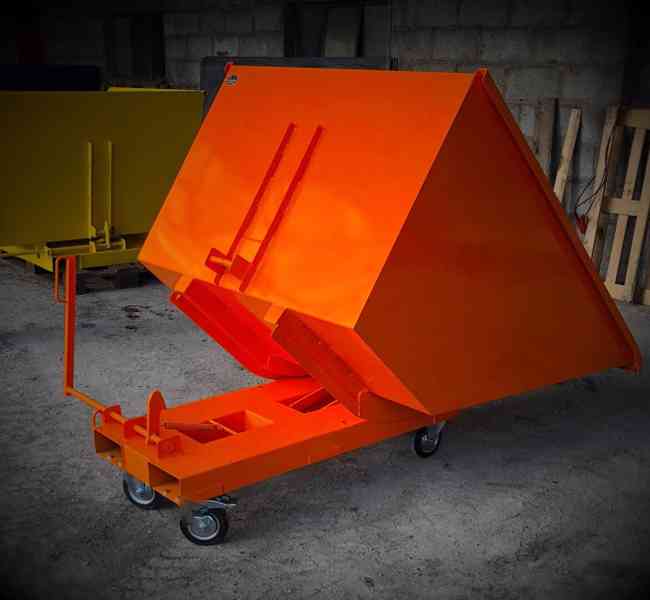Odpadkový kontejner, kolébka, násypka, 1 m3 kontejner - foto 5