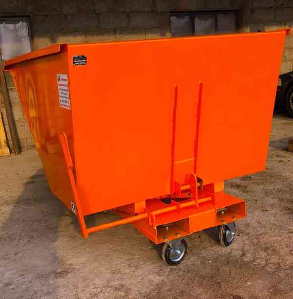 Odpadkový kontejner, kolébka, násypka, 1 m3 kontejner - foto 2