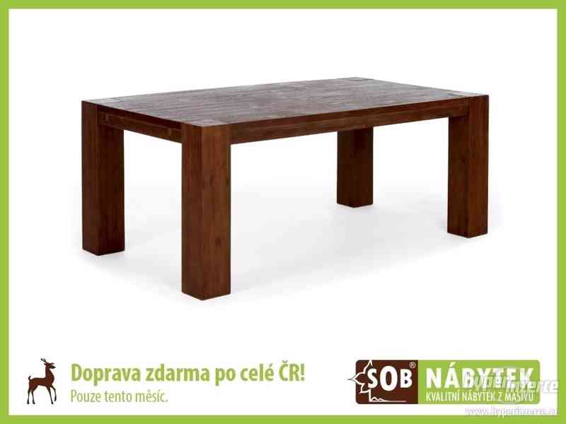 Jídelní stůl z borovice, hnědý jídelní stůl 180x90 - foto 1