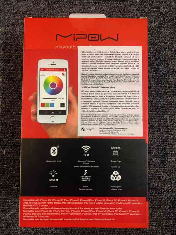 MiPOW Playbulb Rainbow chytrá LED Bluetooth žárovka - 3ks - foto 3