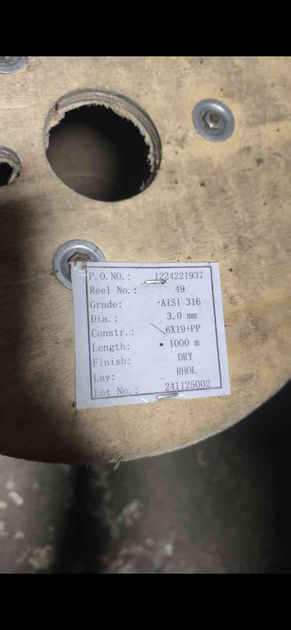 Nerezové lanko AISI 316 (3 mm, 1000 m, 6x19+PP) – celá role - foto 2