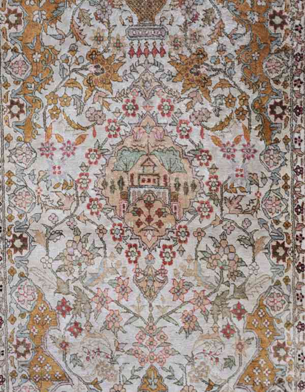 Celohedvábný perský koberec Ghoum 180 X 95 cm - foto 2