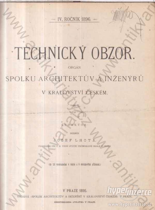 Technický obzor IV. Ročník č. 1. - 36. 1895 - foto 1