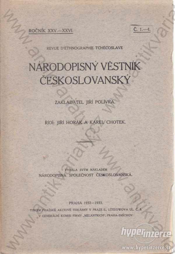 Národopisný věstník československý XXV. - XXVI. - foto 1