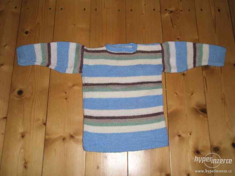 Pruhovaný pletený svetr, vel. 98 - foto 1
